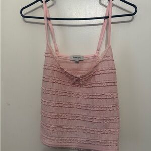 Faded Rose Pink Ruched Cropped Camisole Top